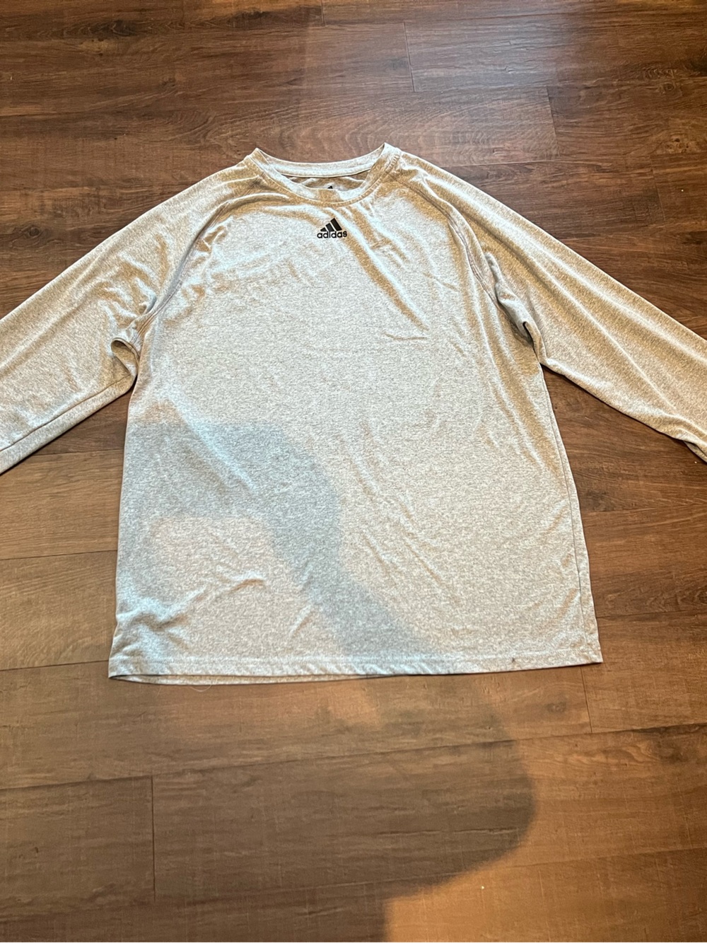 Adidas Men’s Long Sleeve Gray Climalite Crewneck Shirt